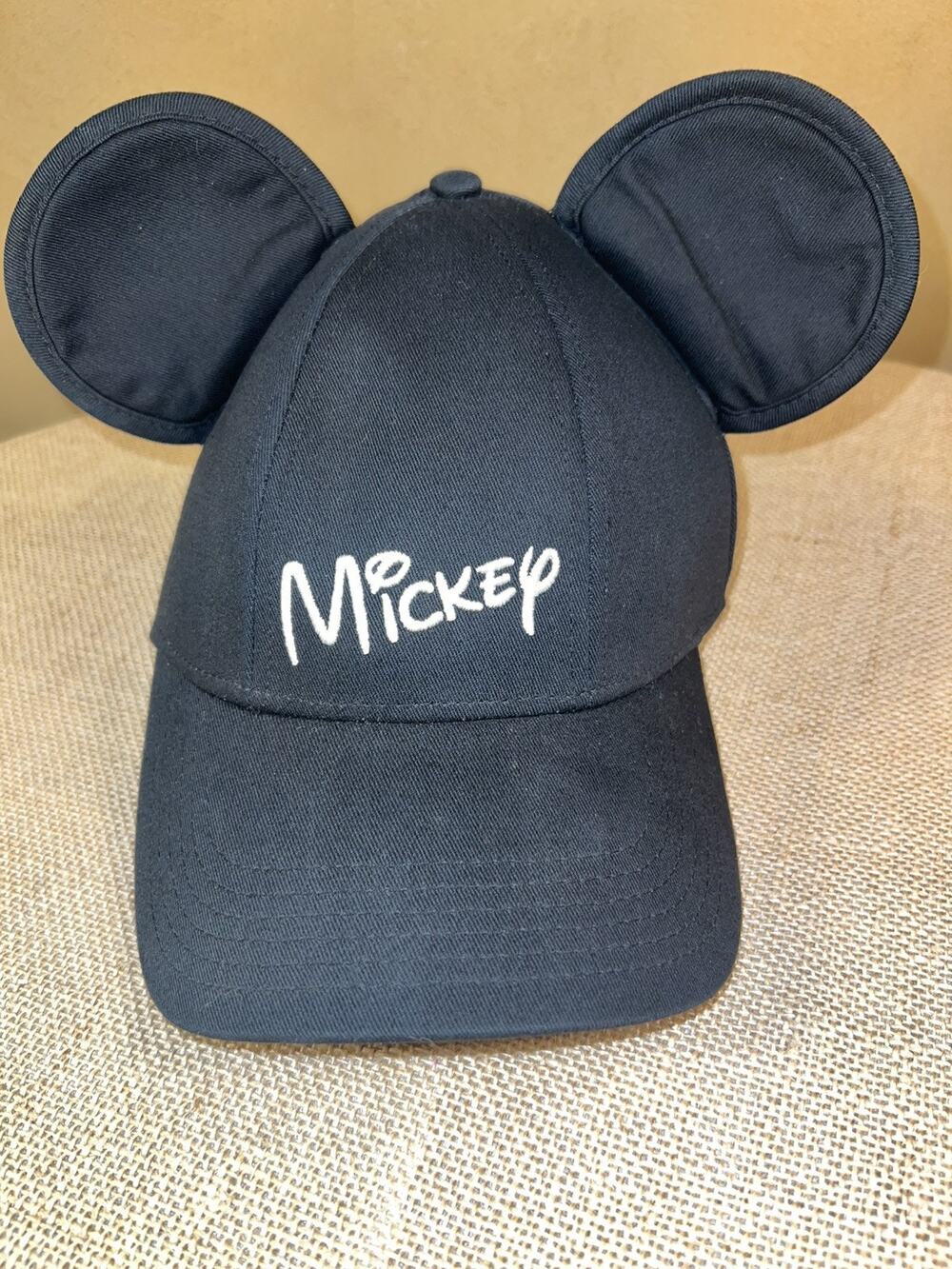 Disney Mickey Mouse w/ Ears Black Snap-Back Adult Hat Baseball Cap